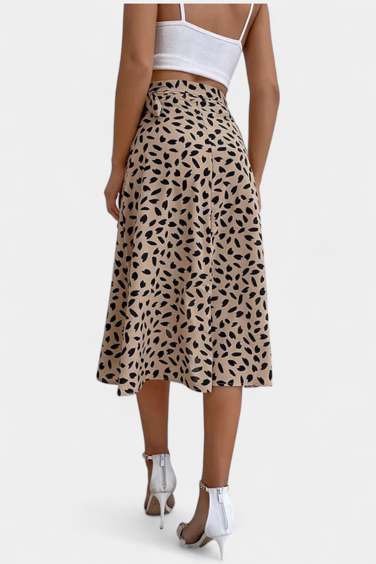 Camila | Jupe Enveloppante Boho avec Imprimé Asymétrique