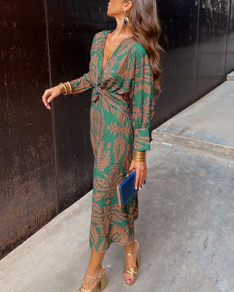 Isadora™ | Robe Midi Élégante avec Imprimé de Charme Intemporel