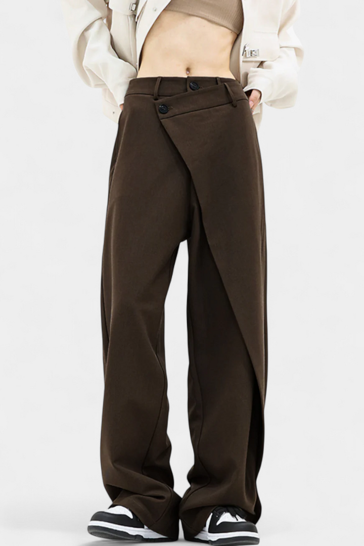Oaklyn | Pantalons Droits avec Drapé Moderne