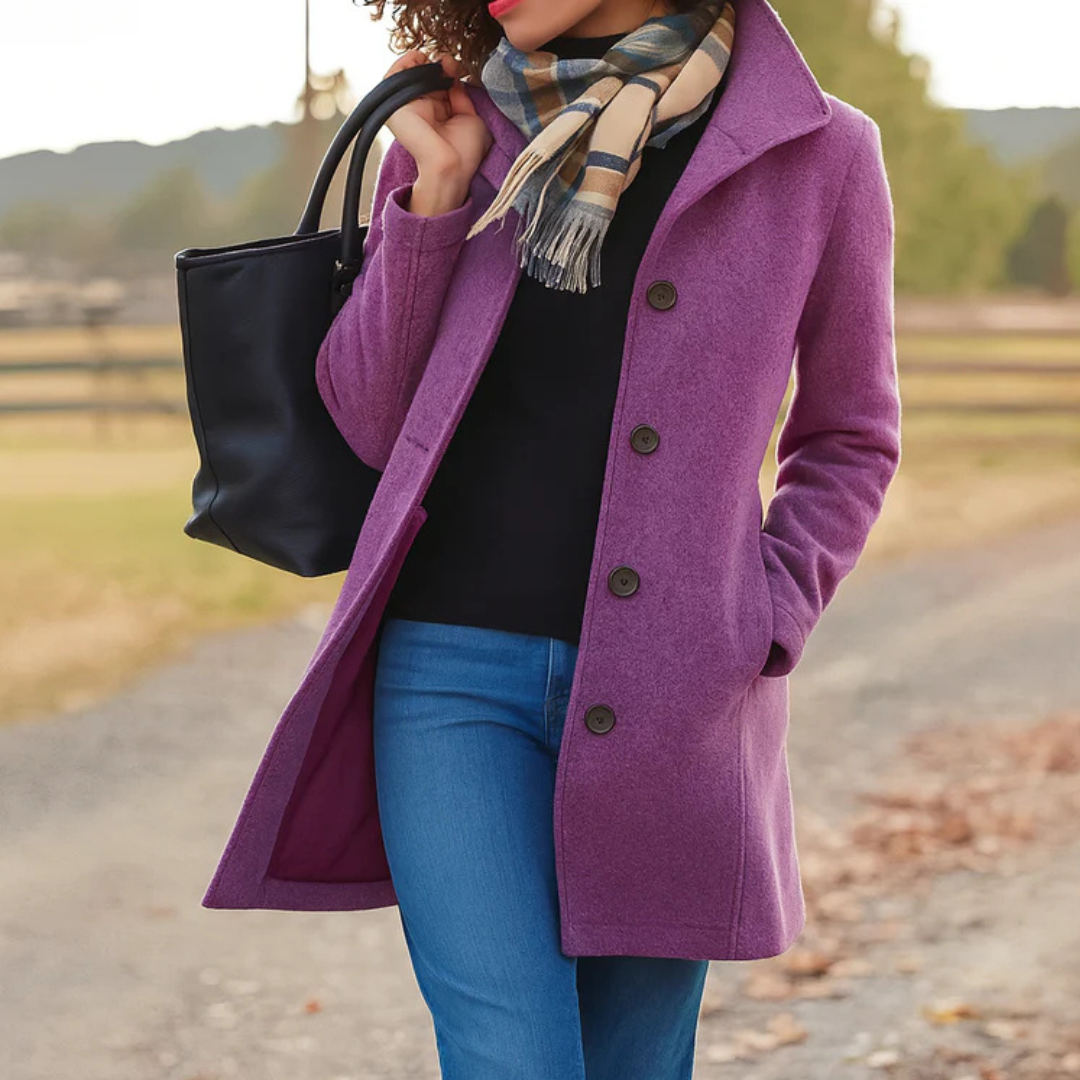 Isabela | Manteau Classique à Boutonnage Simple