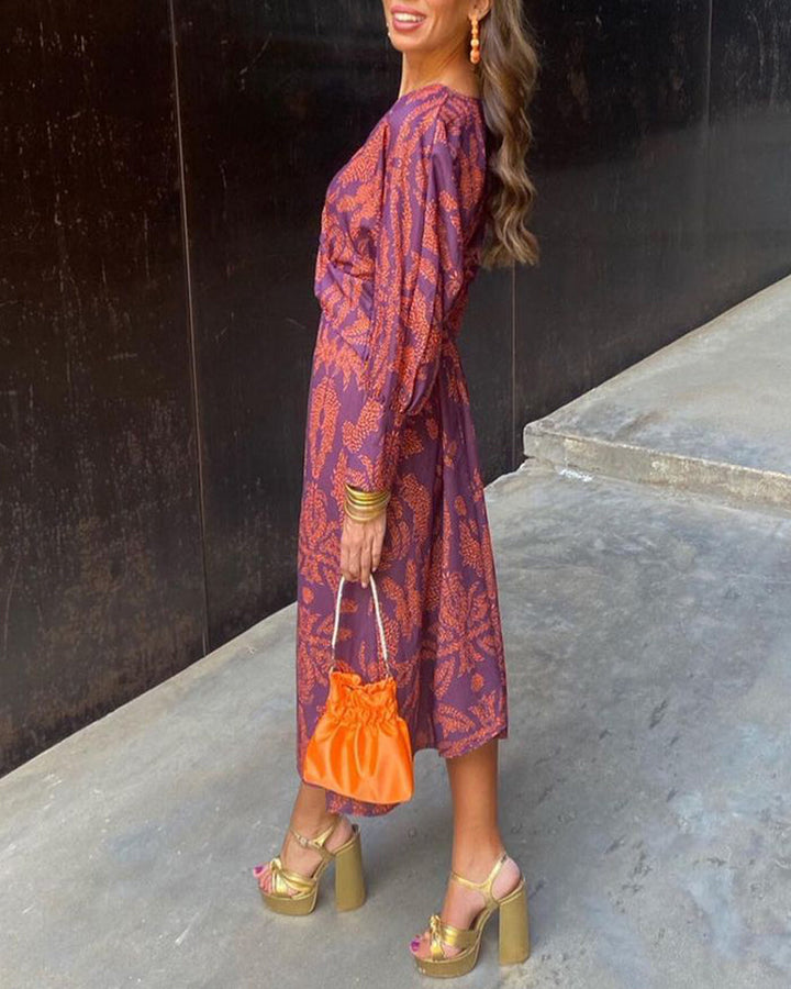 Isadora™ | Robe Midi Élégante avec Imprimé de Charme Intemporel