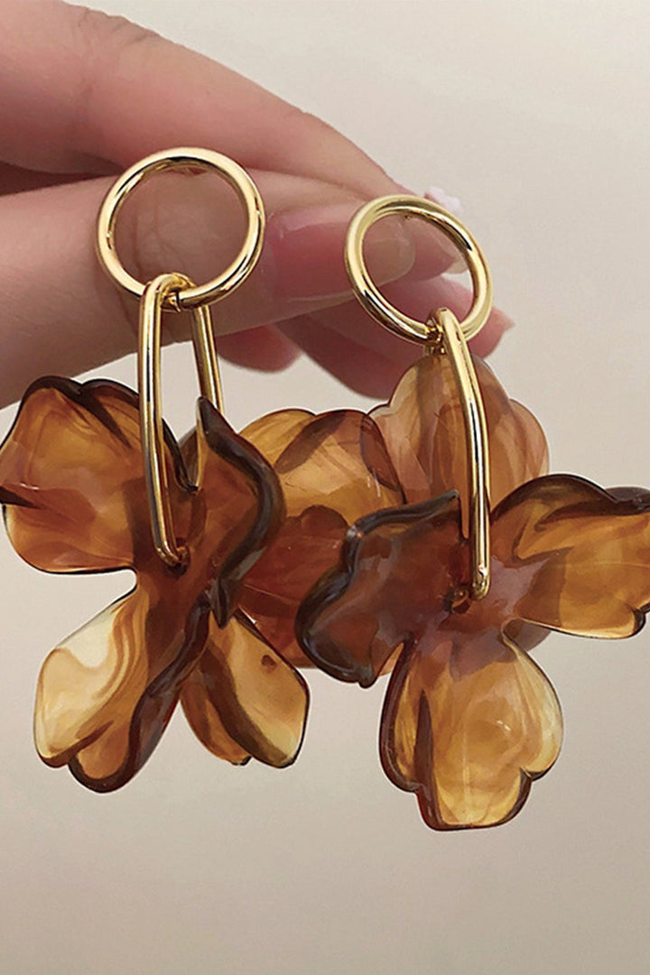 Boucles d'Oreilles avec Pendentif en Fleur