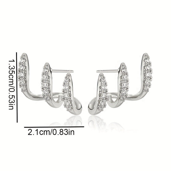 Boucles d'Oreilles Élégantes avec Trois Griffes et Strass