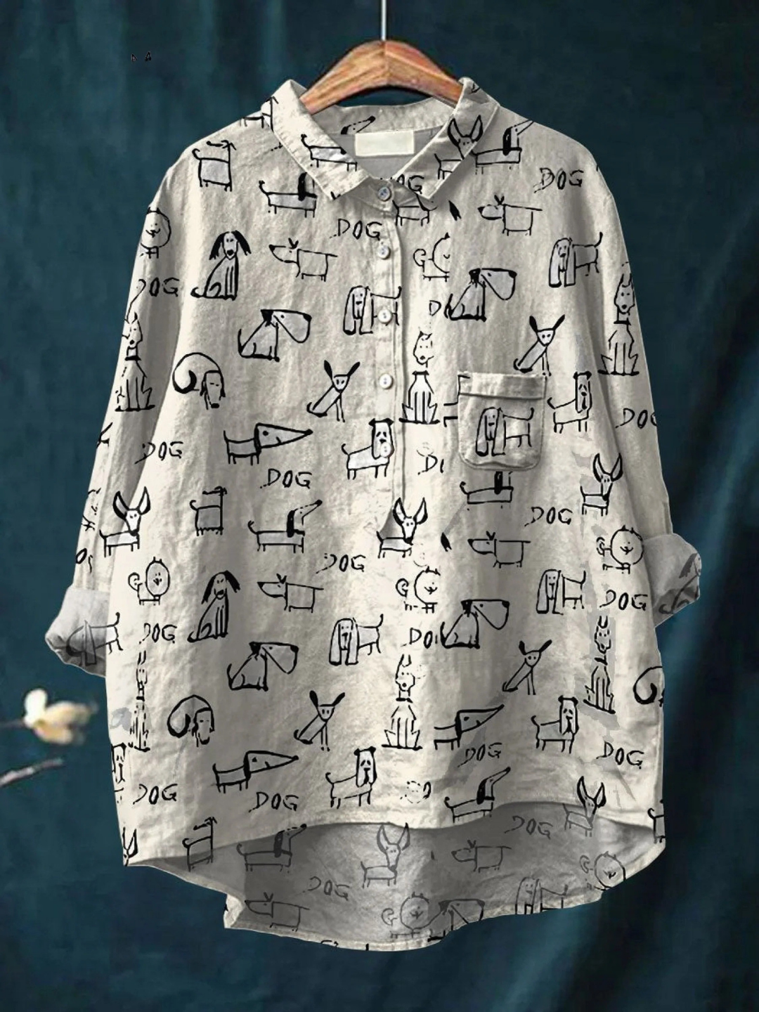 Claudia | Chemise Décontractée avec Imprimé de Chiens Mignons