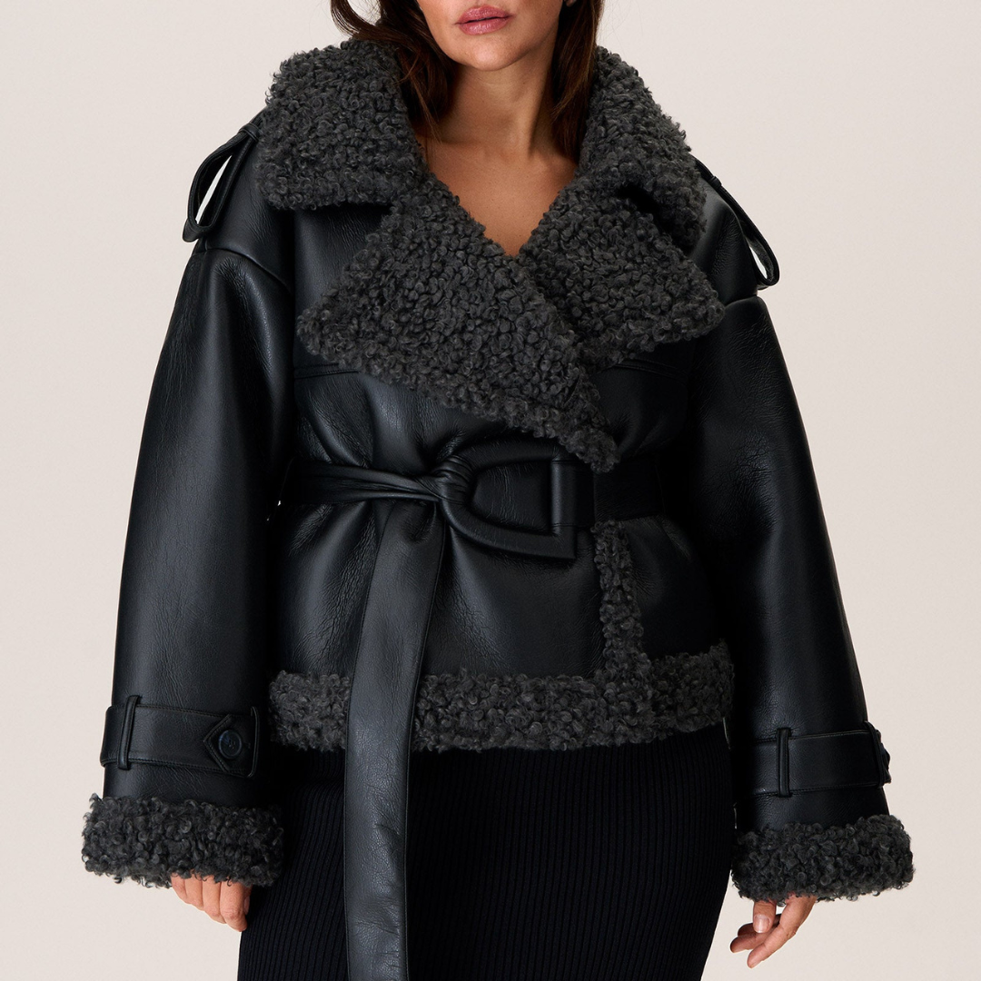 Elvira | Manteau en peau de mouton avec ceinture