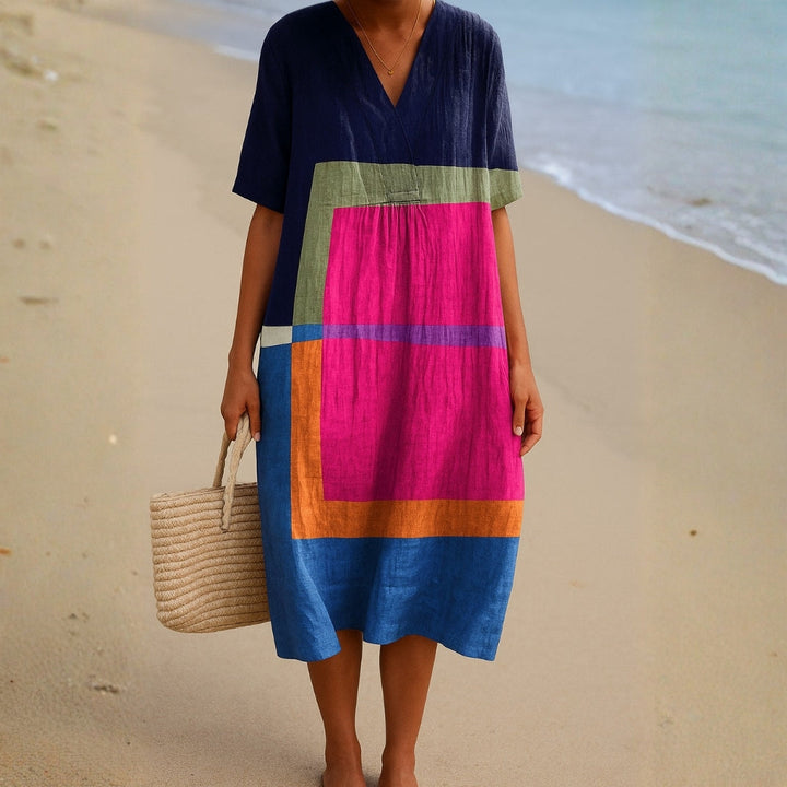 Isadora - Robe à Blocs de Couleurs Vibrantes