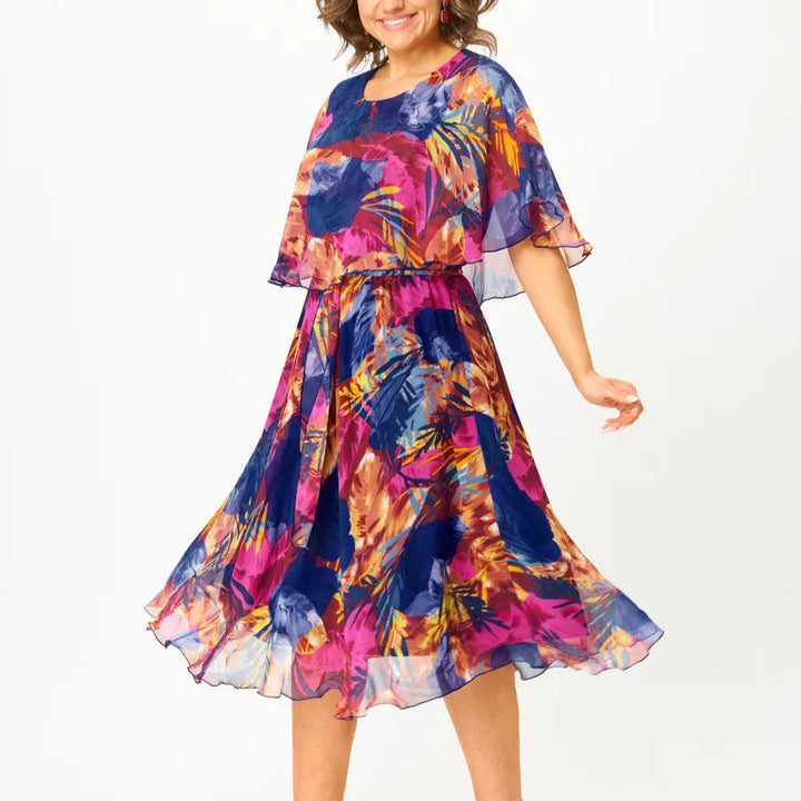 Barbara | Robe Midi en Chiffon Fluide