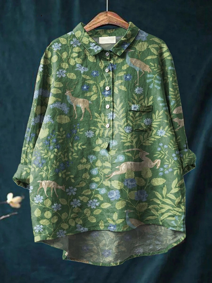 Paloma | T-shirt Casual Art Floral Vintage Animaux