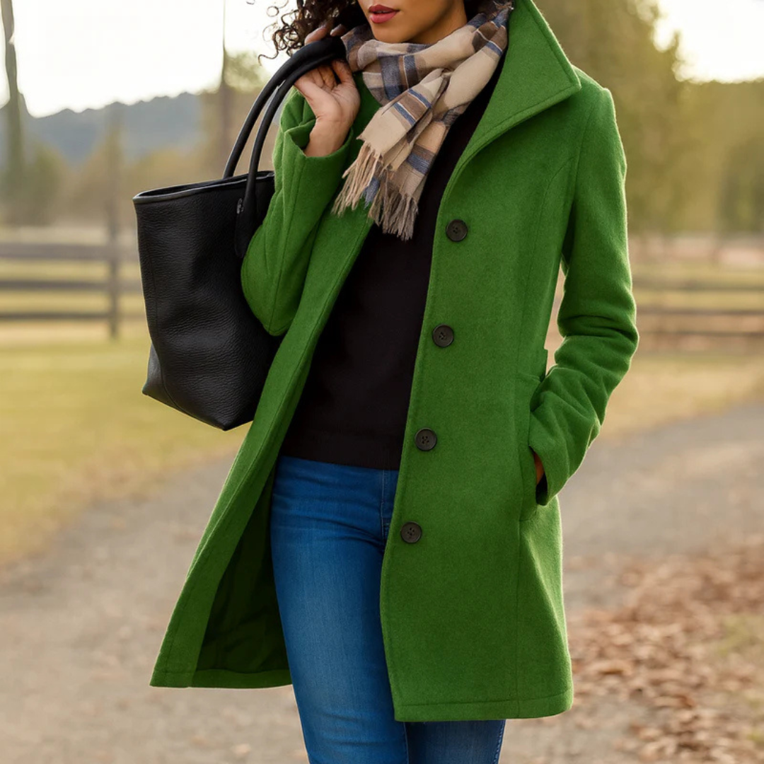 Isabela | Manteau Classique à Boutonnage Simple