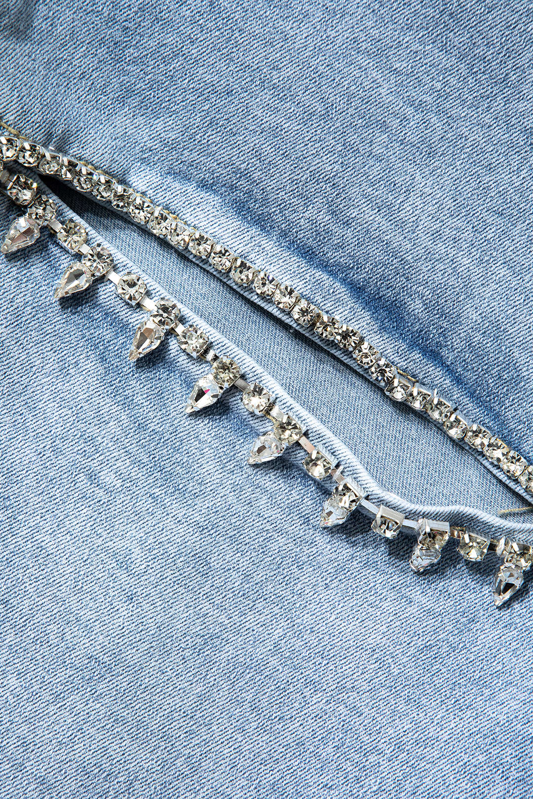 Evian | Jeans Ripped Straight-Leg avec Rhinestones