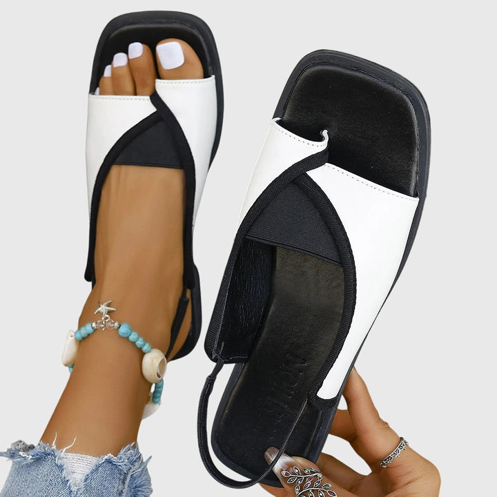 Talia | Sandales Plates Slingback Orthopédiques à Bout Ouvert