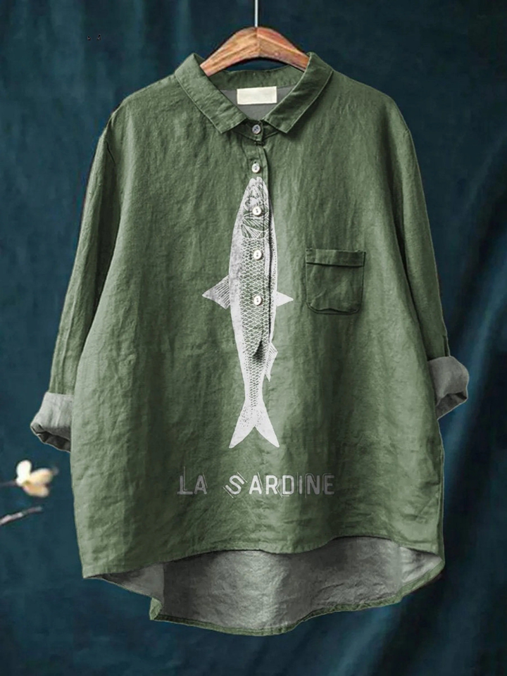 Amparo | T-shirt décontracté avec imprimé de sardine