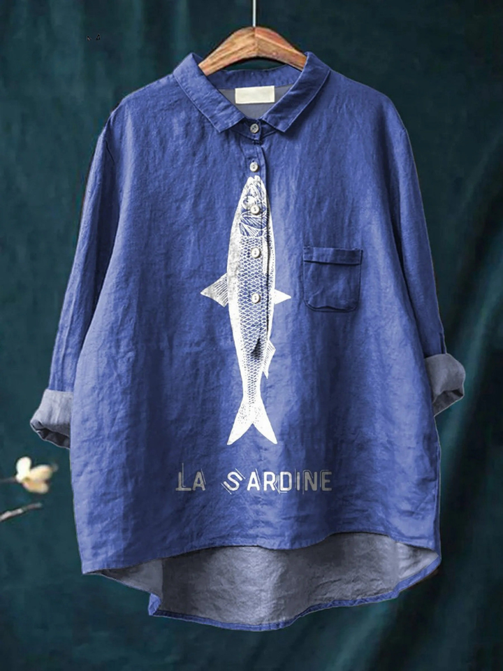Amparo | T-shirt décontracté avec imprimé de sardine