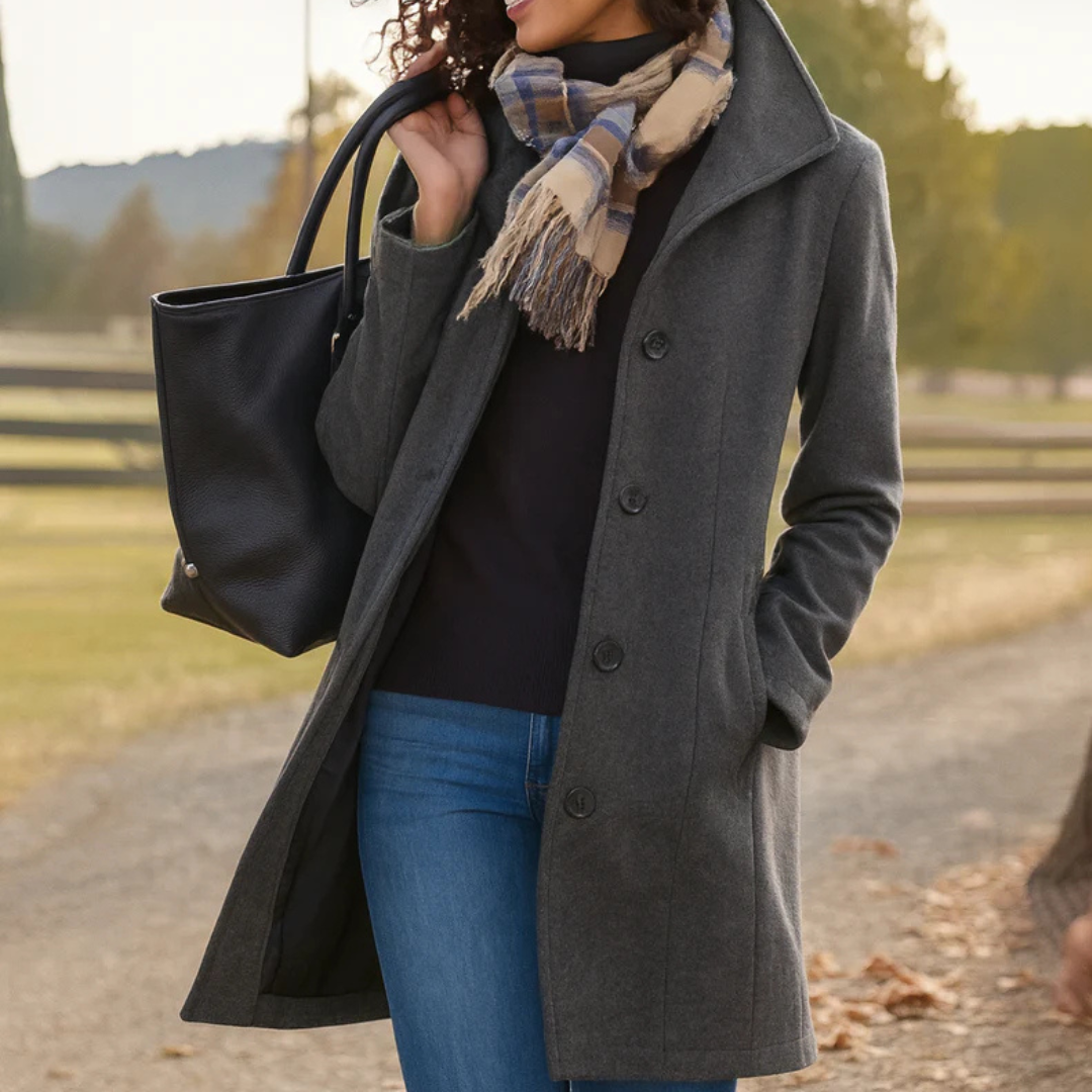 Isabela | Manteau Classique à Boutonnage Simple