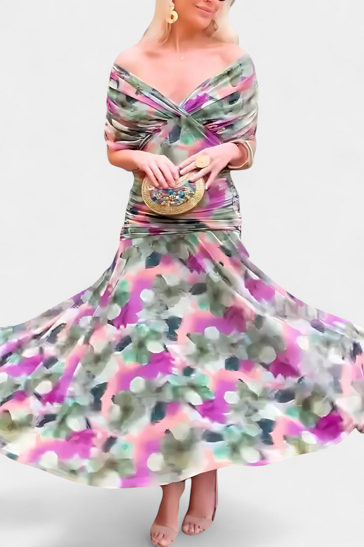 Florena | Robe Maxi Florale avec Décolleté en V