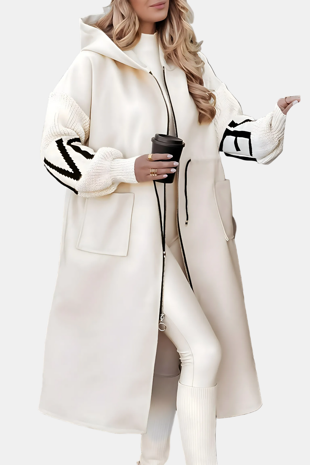 Elena | Veste femme avec manches en tricot et capuche