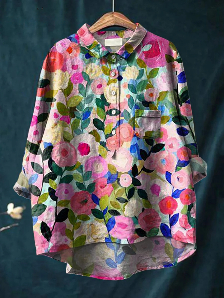 Mónica | Chemise Décontractée Femme avec Imprimé Floral Coloré de Printemps