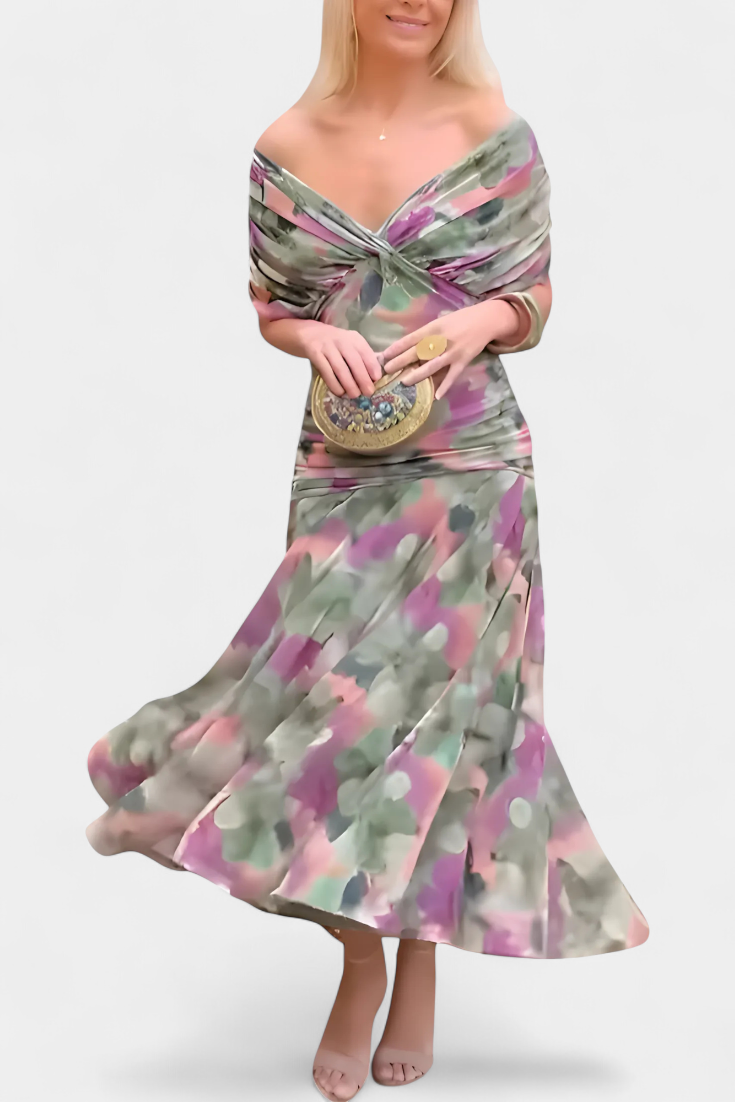 Florena | Robe Maxi Florale avec Décolleté en V