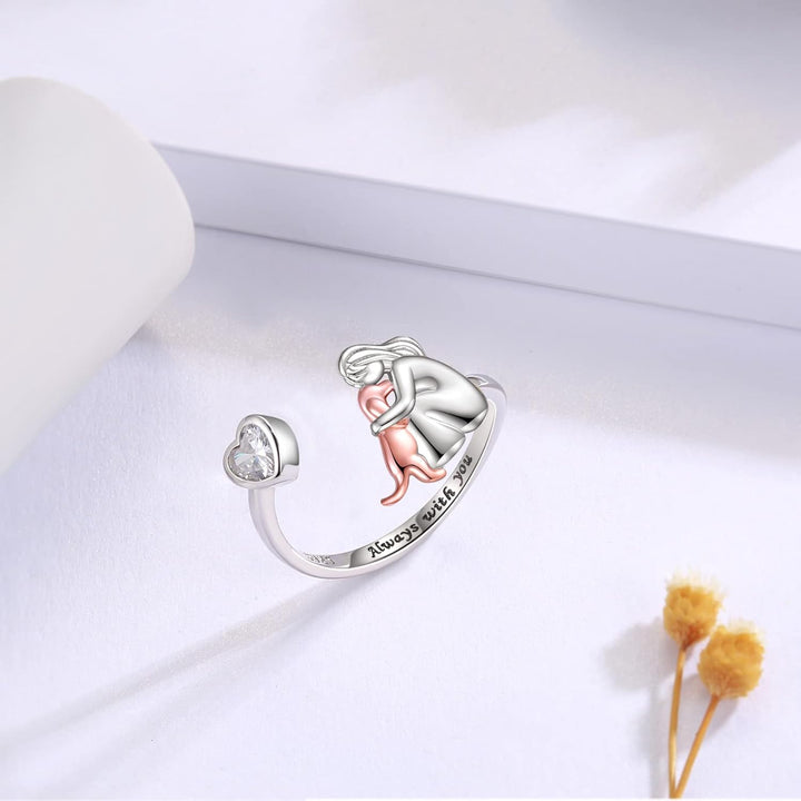 Anne | Bague avec Icône de Chien (Rose)