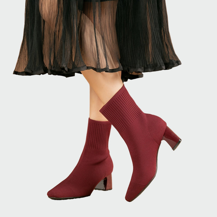 Alejandra | Bottes Orthopédiques Tricotées en Ton Beige Doux