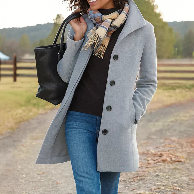 Isabela | Manteau Classique à Boutonnage Simple