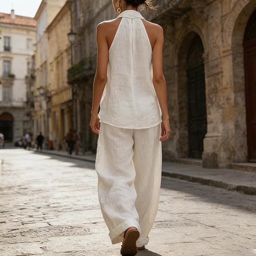 Ainhoa | Ensemble de deux pièces avec texture lin