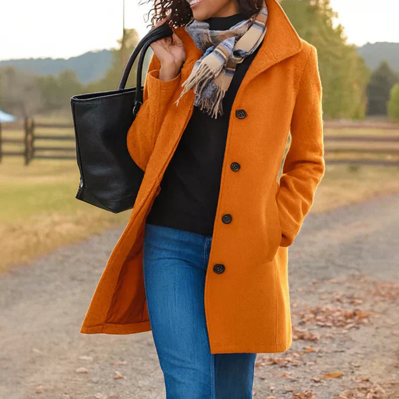 Isabela | Manteau Classique à Boutonnage Simple