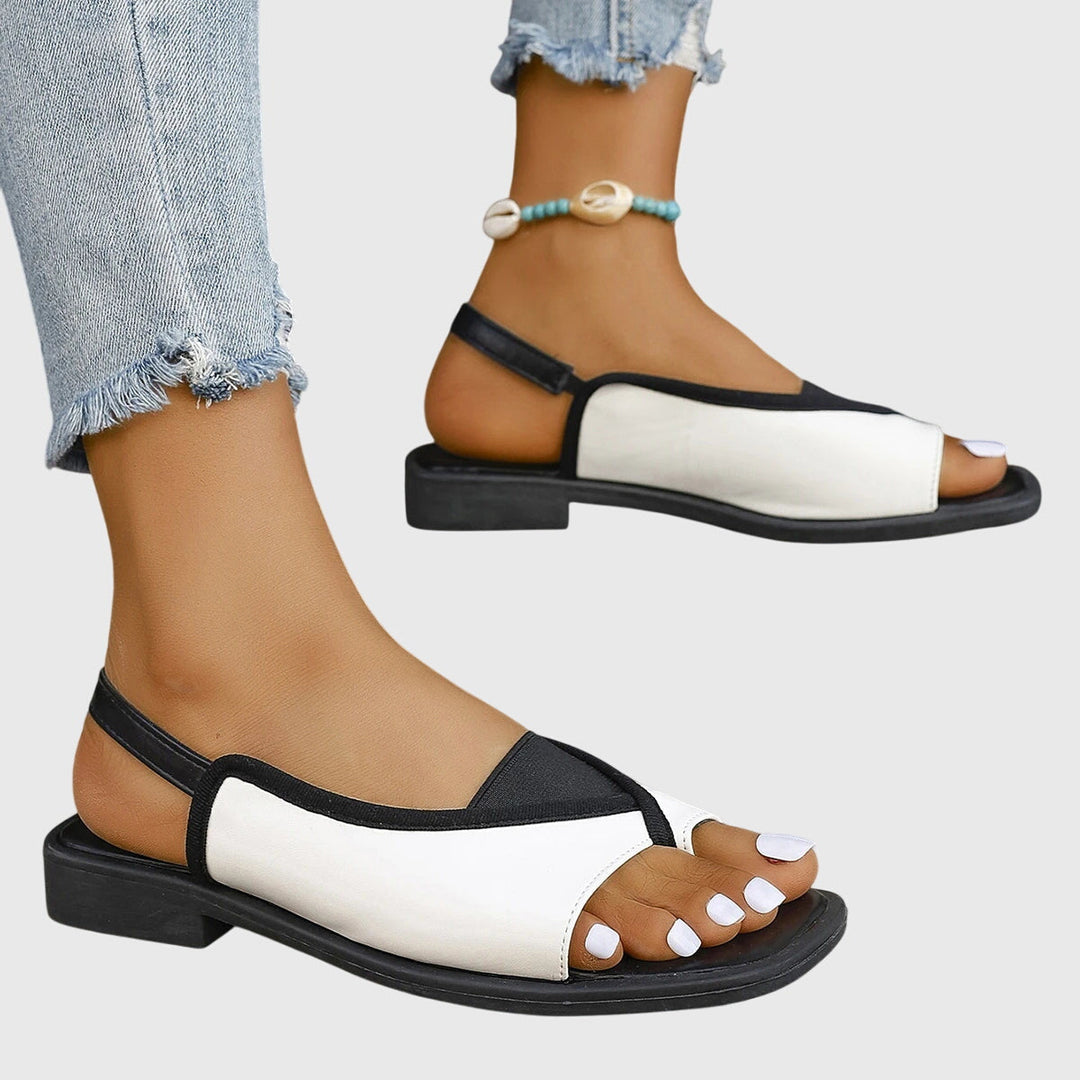 Talia | Sandales Plates Slingback Orthopédiques à Bout Ouvert