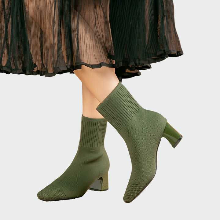 Alejandra | Bottes Orthopédiques Tricotées en Ton Beige Doux