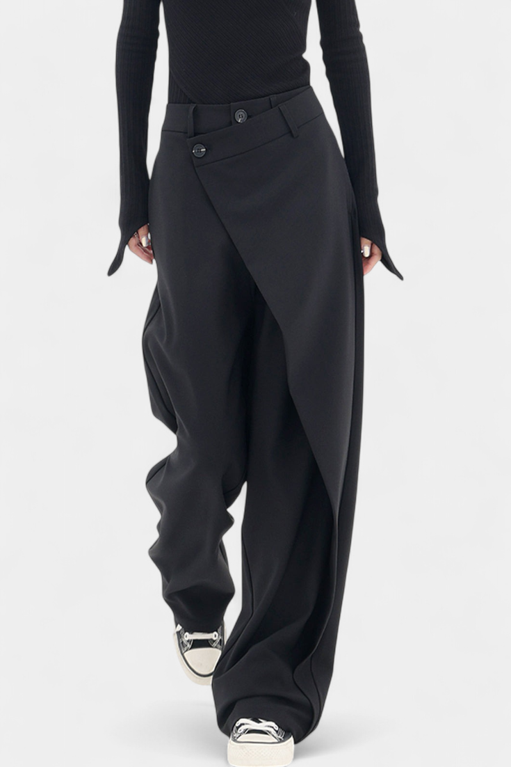 Oaklyn | Pantalons Droits avec Drapé Moderne