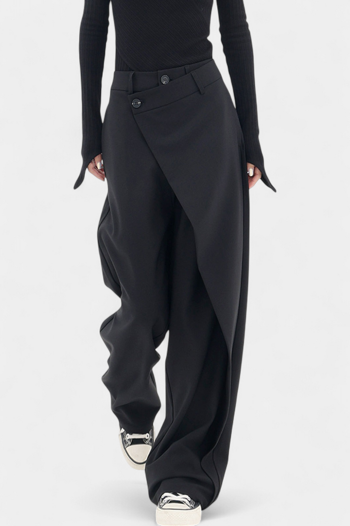 Oaklyn | Pantalons Droits avec Drapé Moderne