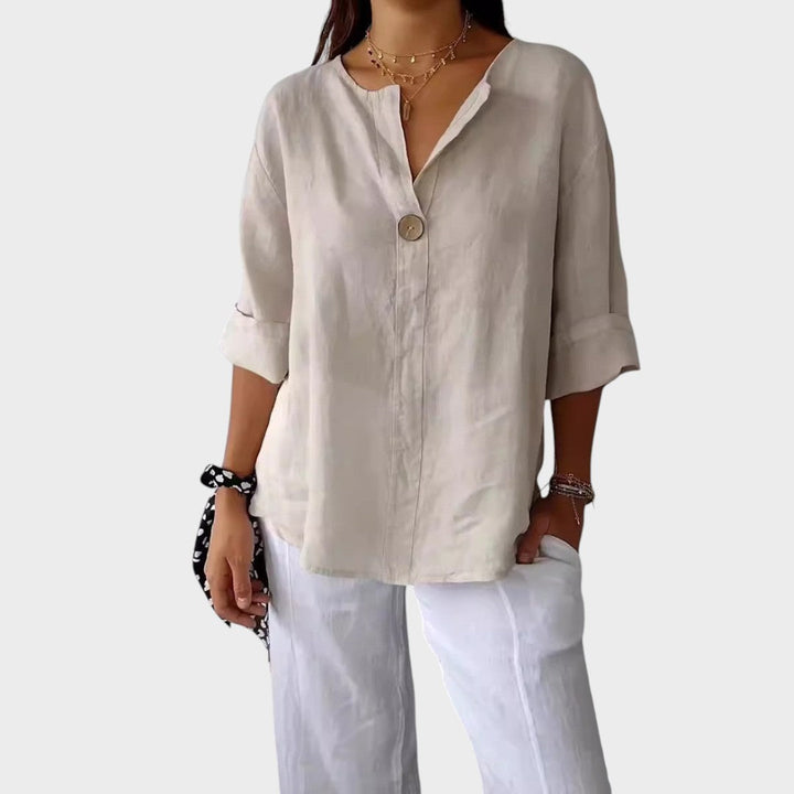 Zamma | Blouse en lin avec col en V