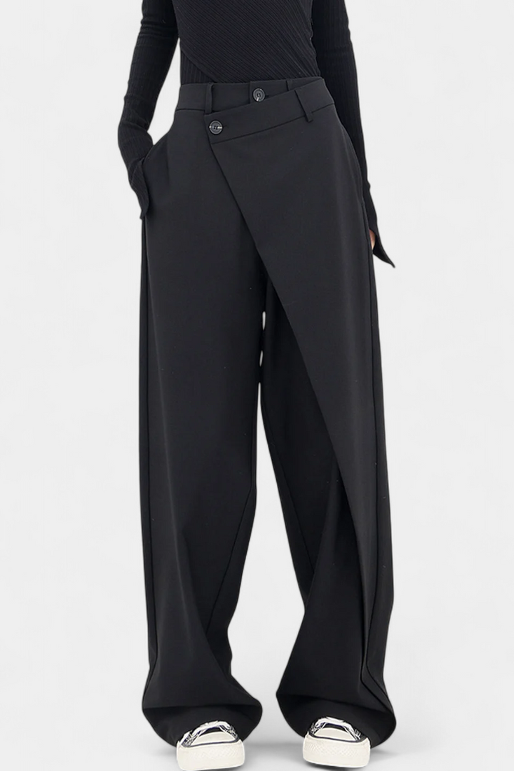 Oaklyn | Pantalons Droits avec Drapé Moderne