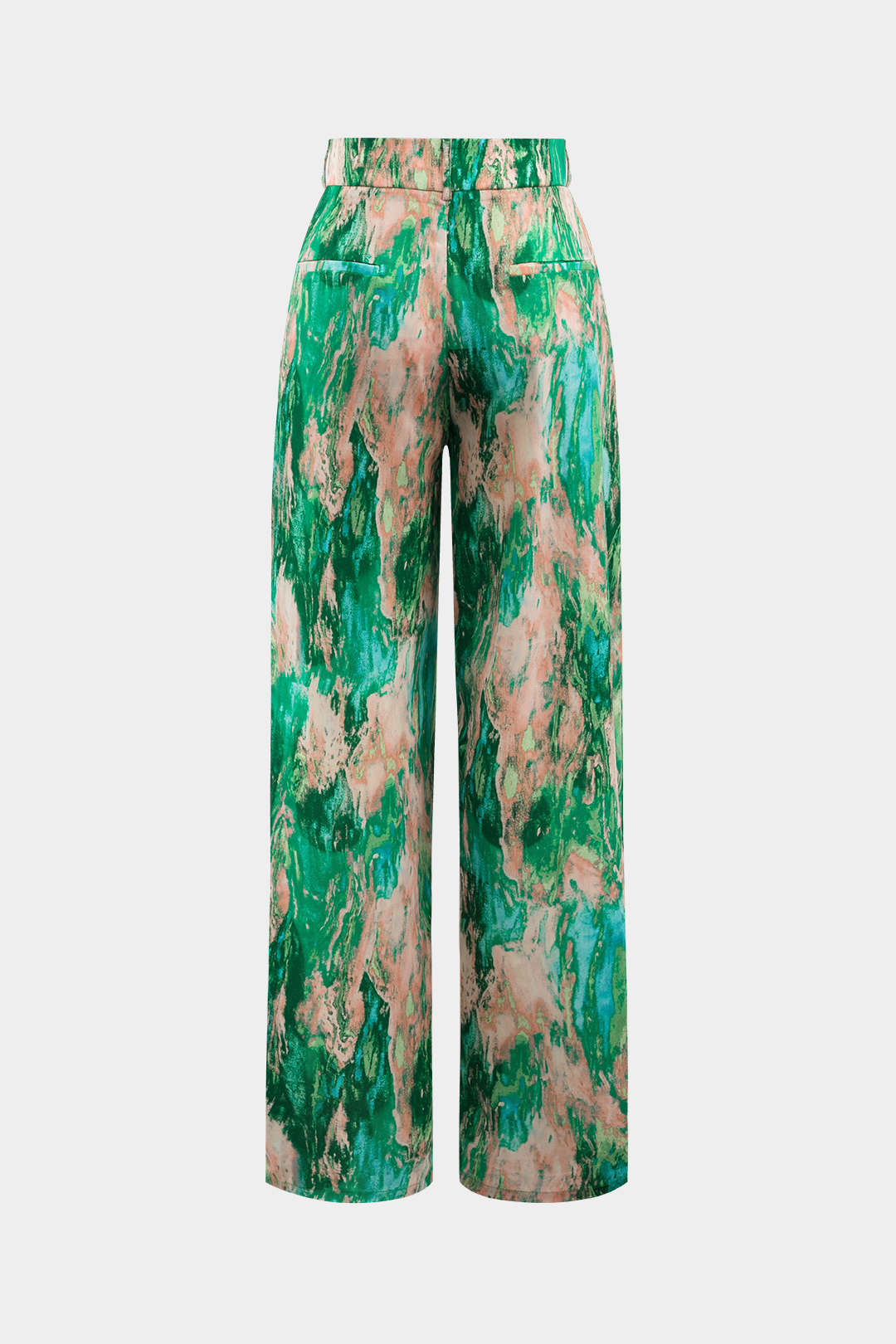 Inna | Pantalons Droits Taille Haute avec Imprimé Marbré