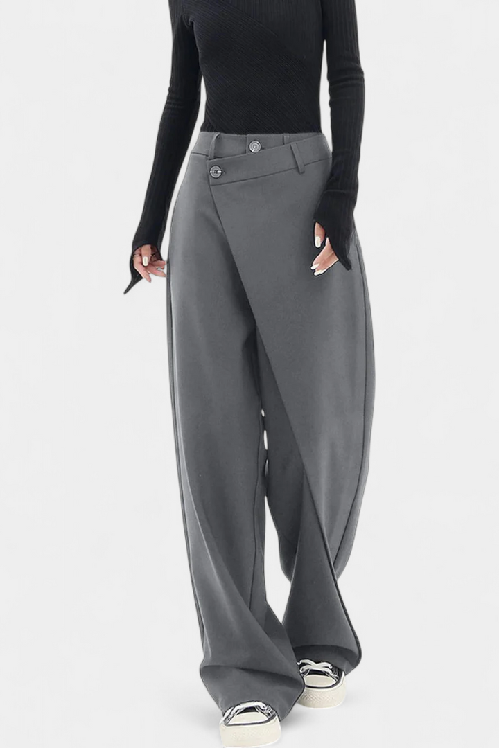 Oaklyn | Pantalons Droits avec Drapé Moderne