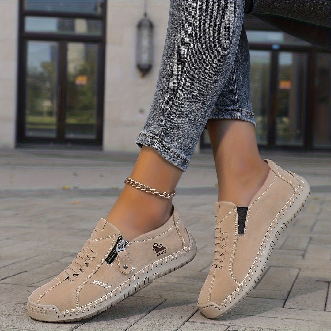 Nila | Baskets Confort Élégantes avec Fermeture Éclair Latérale