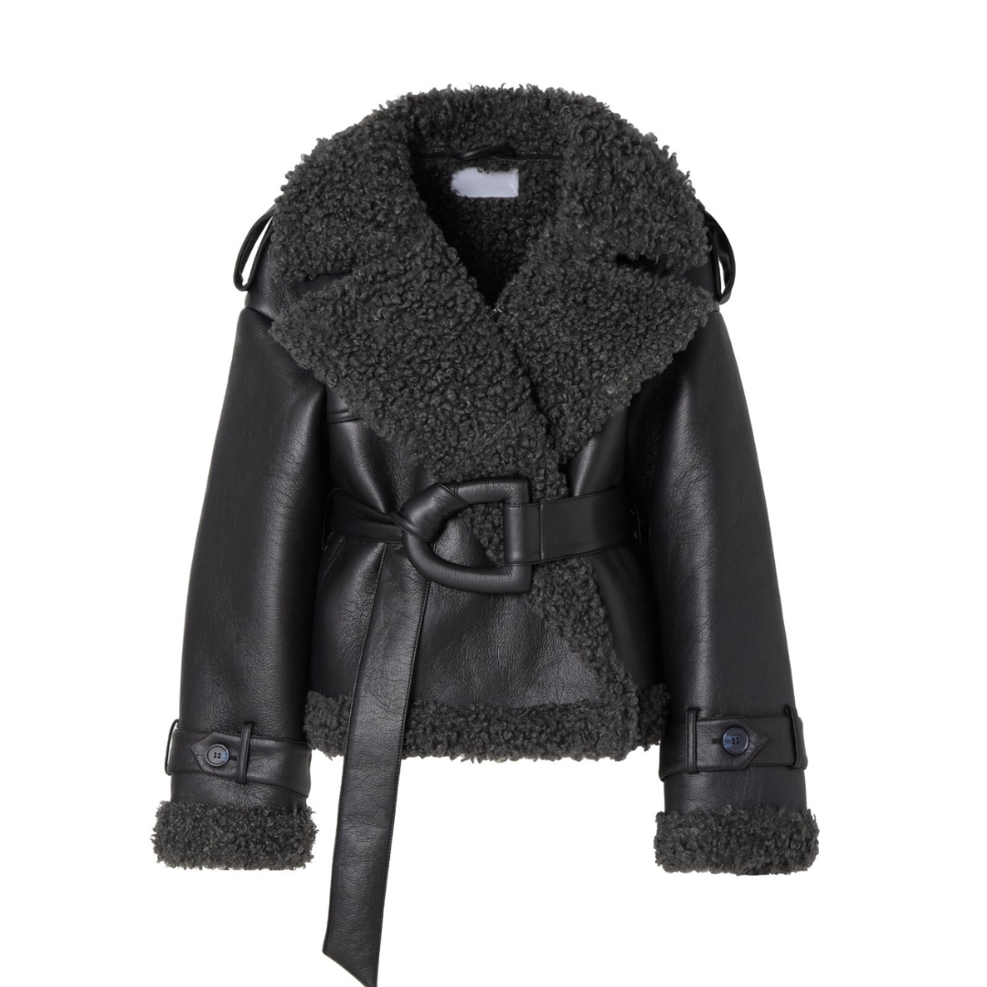 Elvira | Manteau en peau de mouton avec ceinture