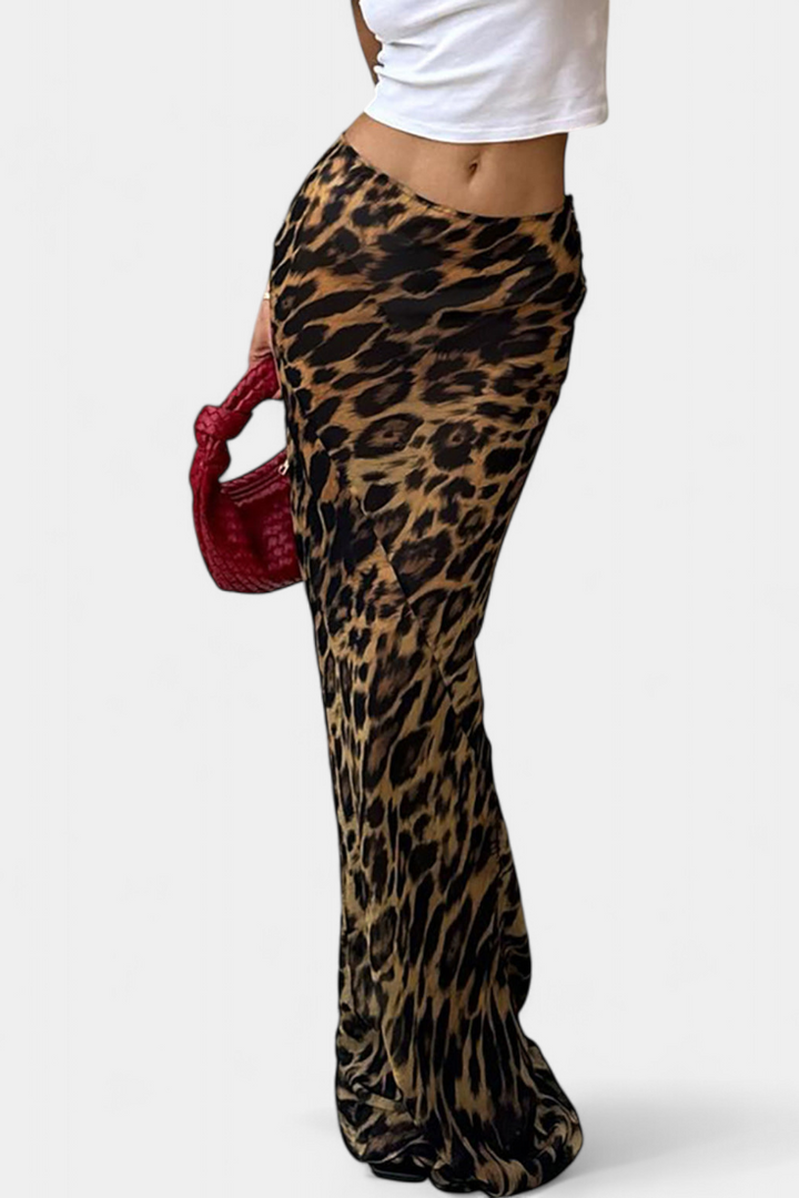 Elena | Jupe Maxi Slim avec Imprimé Léopard