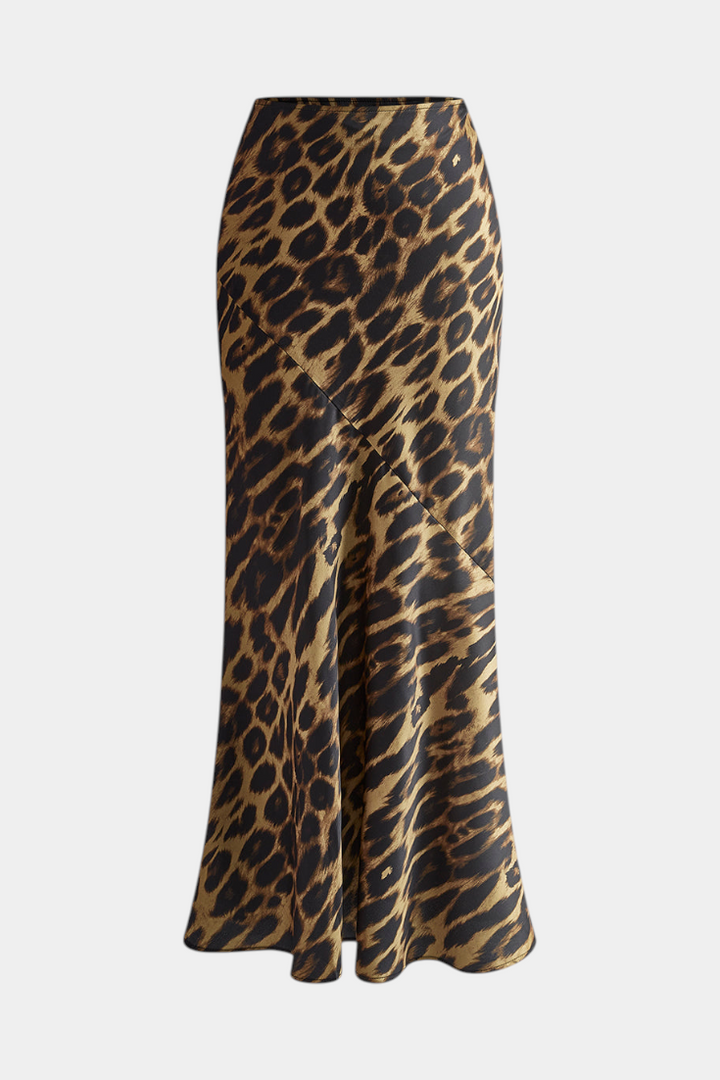 Elena | Jupe Maxi Slim avec Imprimé Léopard