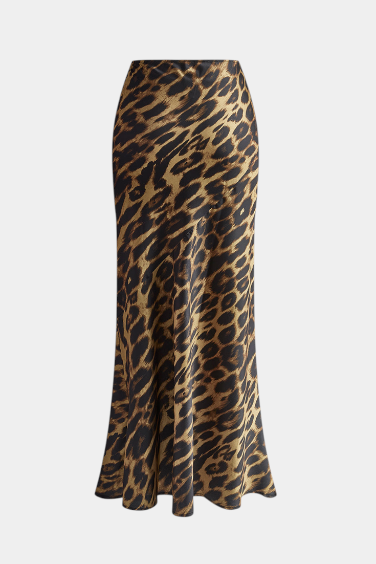 Elena | Jupe Maxi Slim avec Imprimé Léopard
