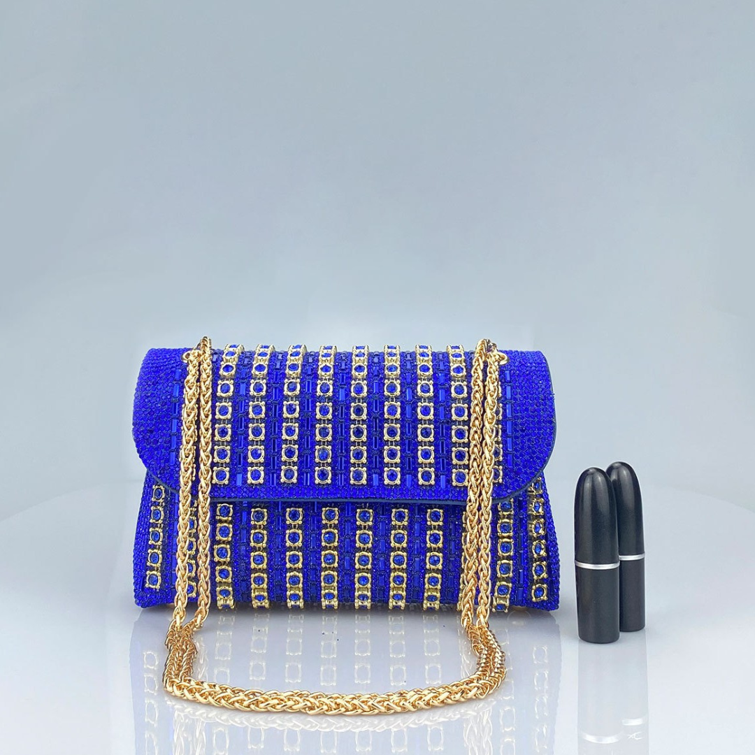 Alba | Sac à Bandoulière avec Chaîne Chic et Diamants Colorés