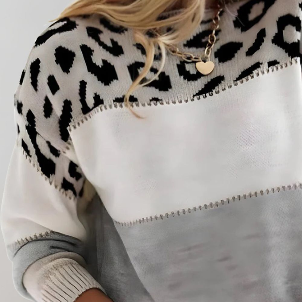 Rosa | Pull Décontracté à Imprimé Léopard