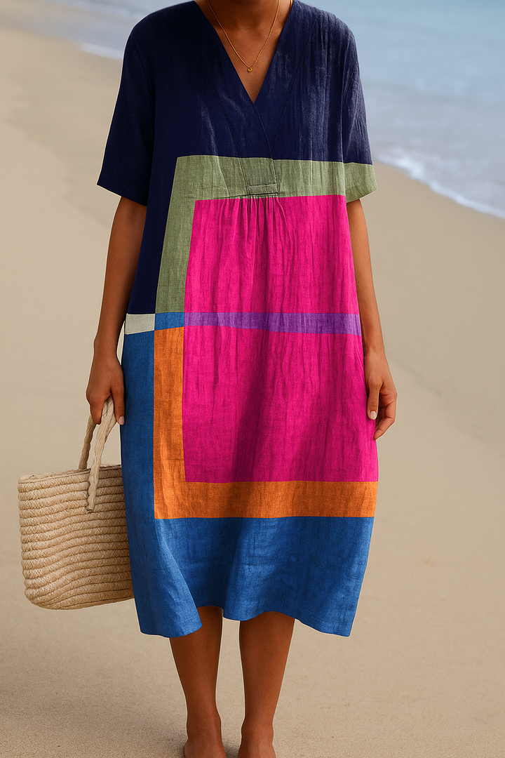 Isadora - Robe à Blocs de Couleurs Vibrantes