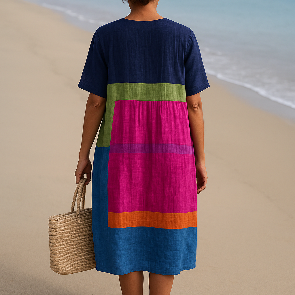Isadora - Robe à Blocs de Couleurs Vibrantes