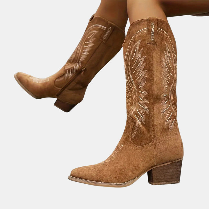 Valentina | Bottes de Cowboy à Talon Bloc Stable et Confortable
