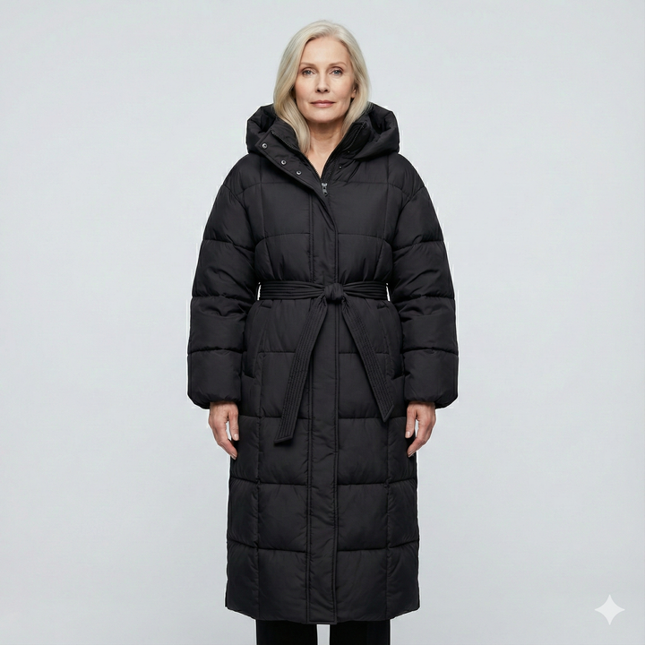 Adriana | Manteau Matelassé Long avec Ceinture