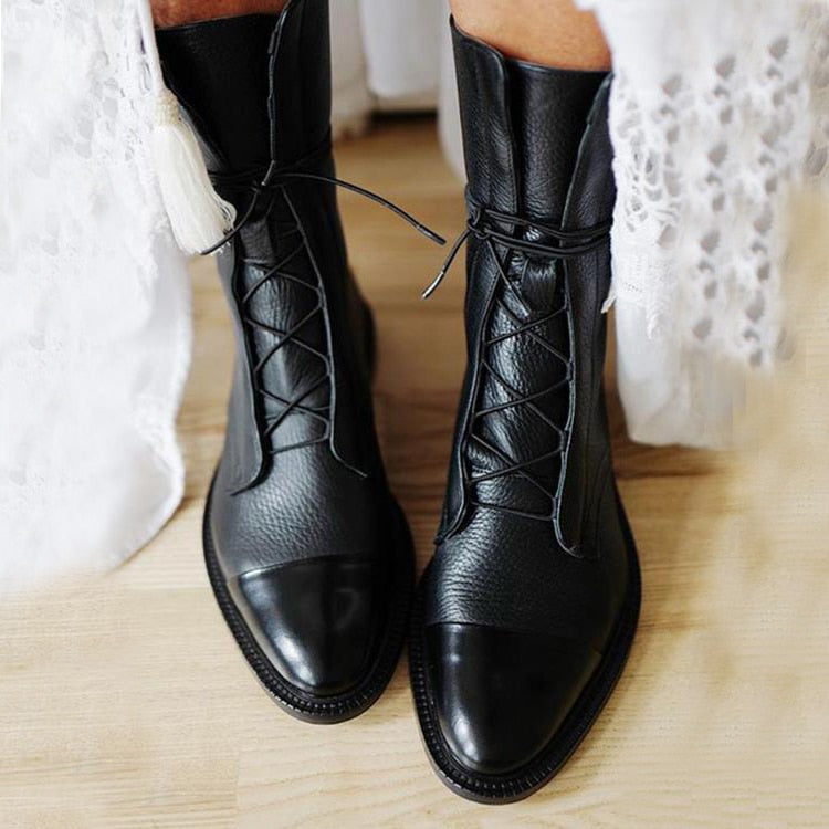 Gabriela | Bottes en Cuir Synthétique Noir de Haute Qualité