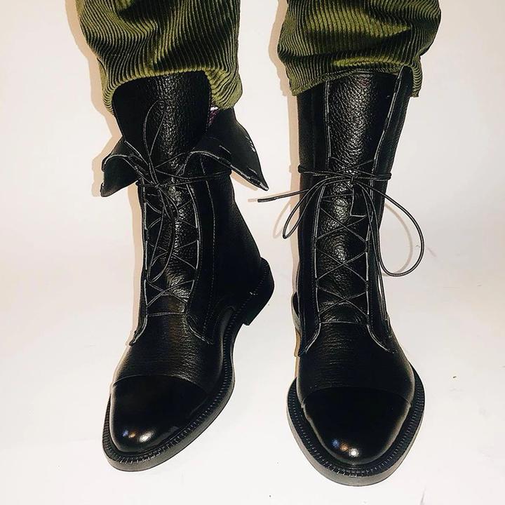 Gabriela | Bottes en Cuir Synthétique Noir de Haute Qualité