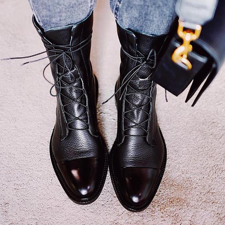 Gabriela | Bottes en Cuir Synthétique Noir de Haute Qualité