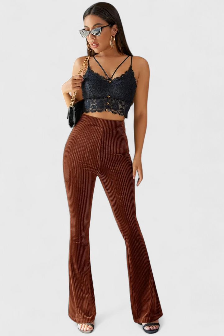Liset | Pantalons Évasés en Velours Côtelé